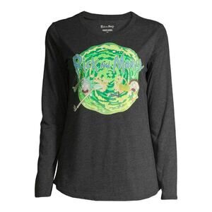 JUNIORS XXL 19 New Rick& Morty Juniors Long Sleeve T-shirt Tee Tshirt Top